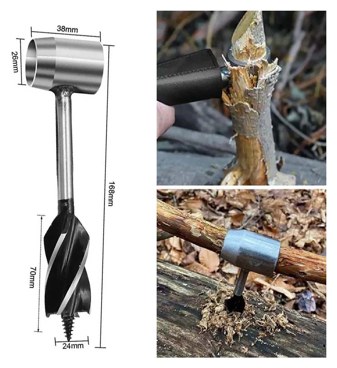 Ручне свердло туристичне по дереву з чохлом 25 мм - фото 4