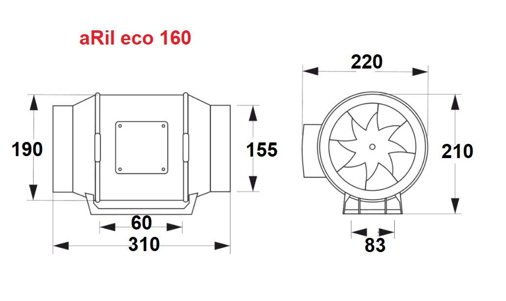 Вентилятор канальный вытяжной AirRoxy aRil eco 160 (01-314) - фото 6 Вентилятор канальный вытяжной AirRoxy aRil eco 160 (01-314) - фото 6