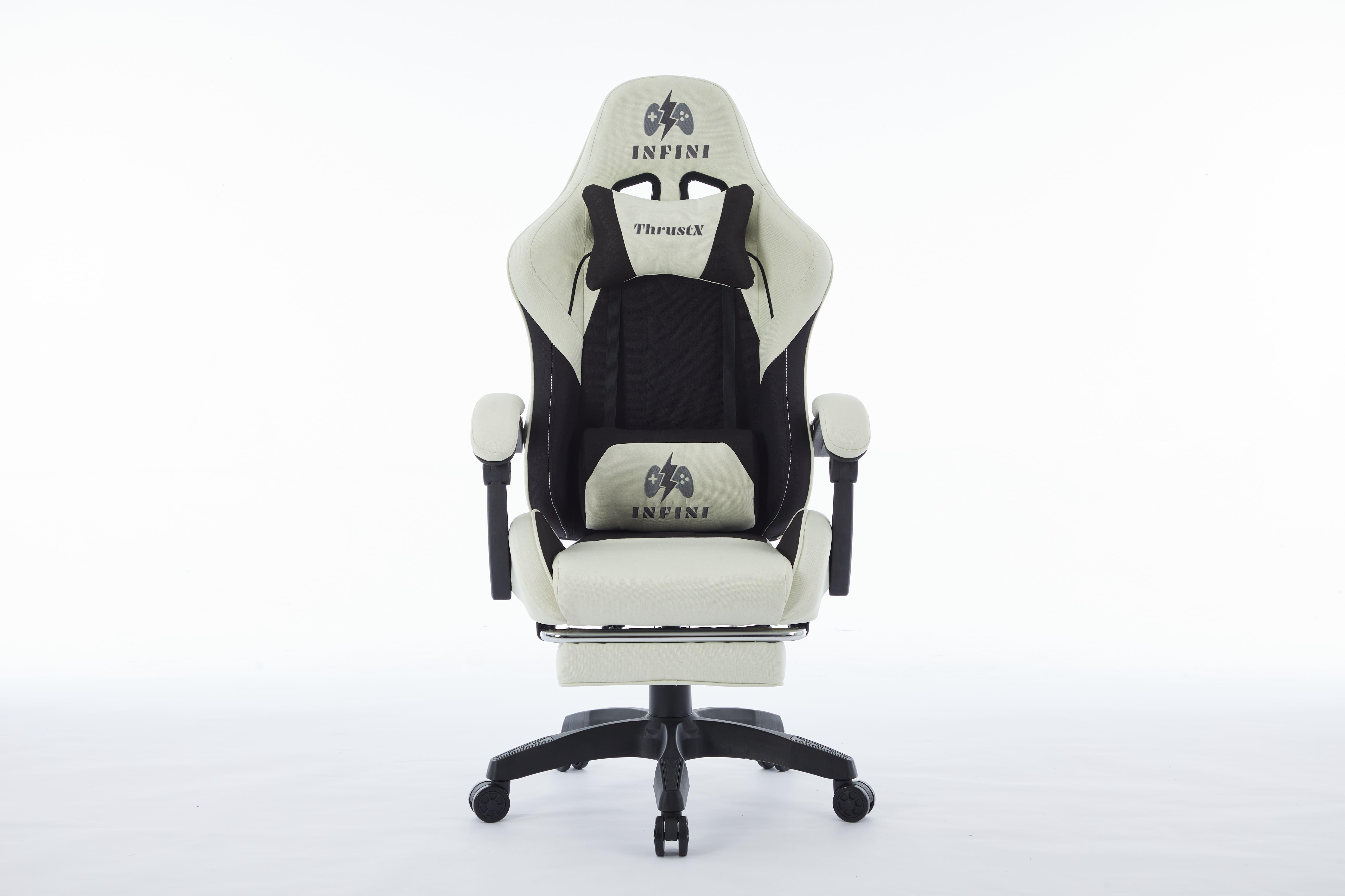 Компьютерное кресло из ткани INFINI ThrustX Молочный/Черный (23505658) - фото 2