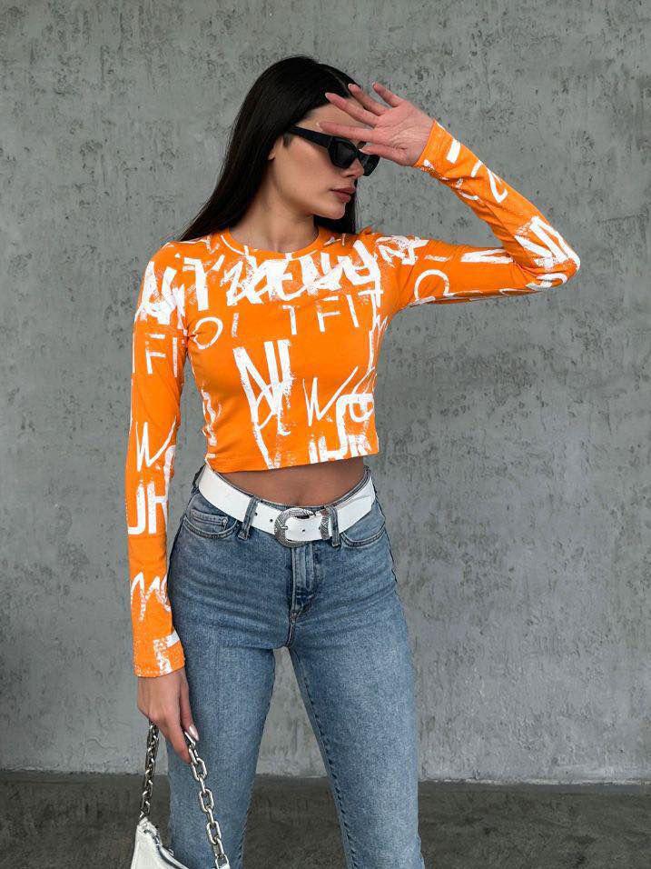 Футболка Forstime 796x26 довгий рукав жіноча M/L Помаранчевий (191973-1) - фото 4 Футболка Forstime 796x26 довгий рукав жіноча M/L Помаранчевий (191973-1) - фото 4