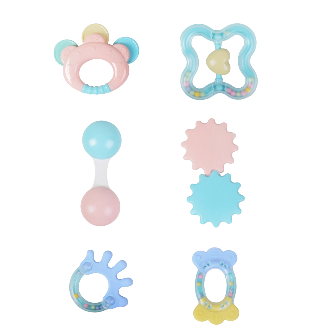 Набор погремушек Baby Toys 6 игрушек с прорезывателем Multicolor (108229)