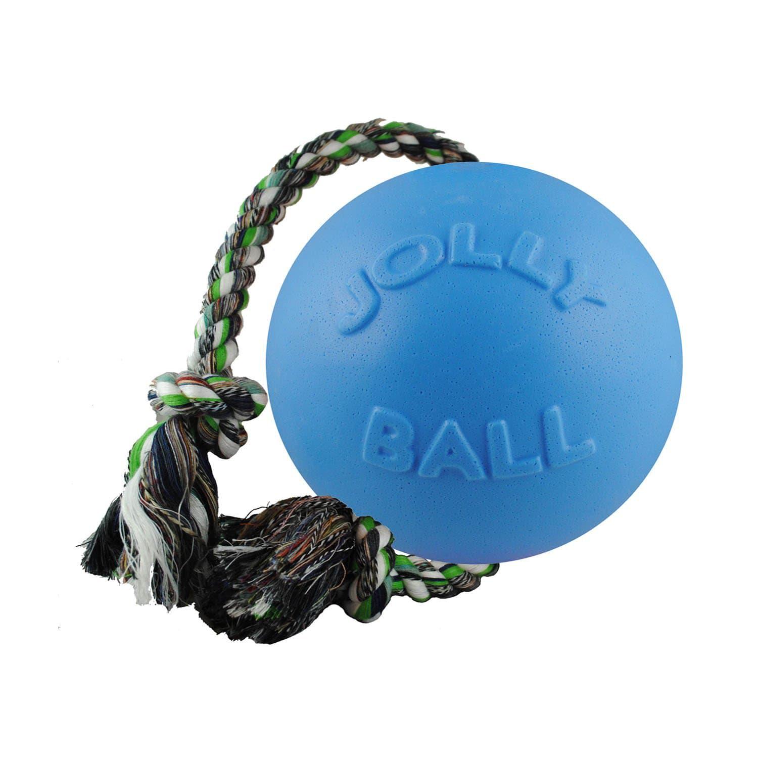 Игрушка для собак Jolly Pet Romp-n-Roll 11 см с канатом Голубой (26656)