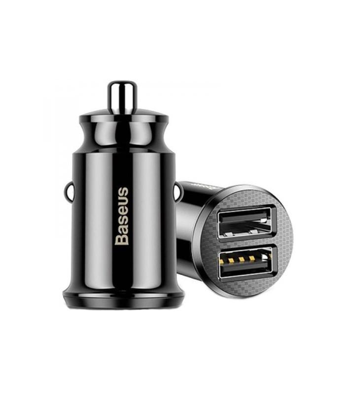 Автомобильное зарядное устройство BASEUS Grain Car Charger Dual USB 5 V 3,1 A Black (1224431305) - фото 2