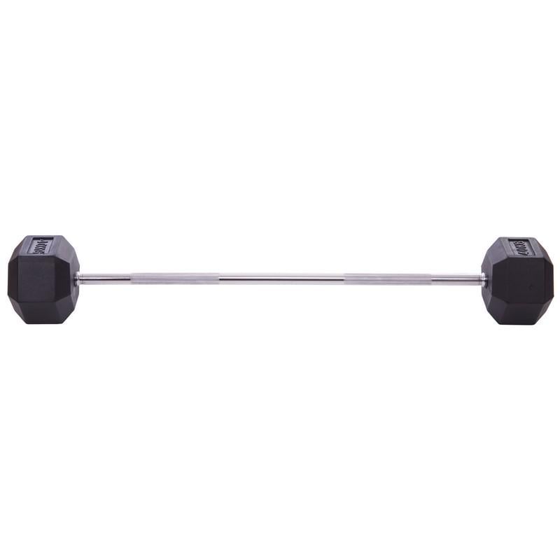 Штанга Zelart Record Rubber Hexagon Barbell фиксированная прямая обрезиненная TA-6230-40 длина 95 см 40 кг (DR002599) - фото 2