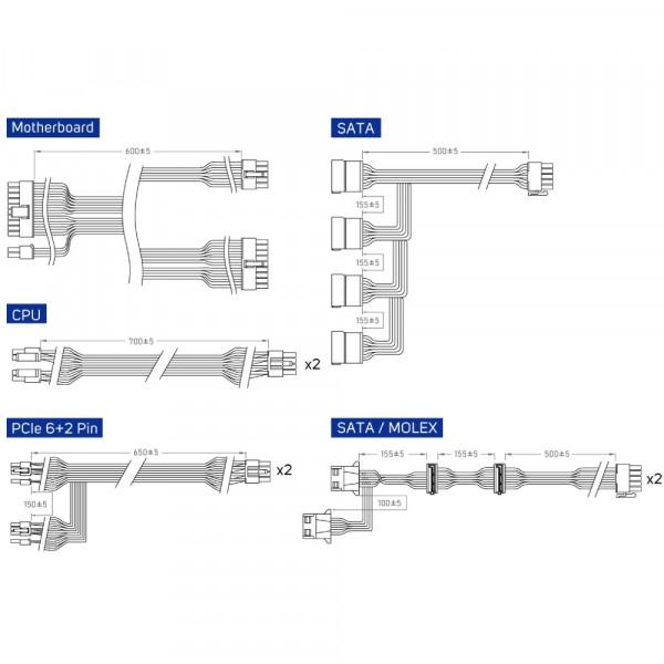 Блок живлення FSP VITA-650GM 650W ATX 3.1 80+ Gold модульний Retail Box (28745439) - фото 6
