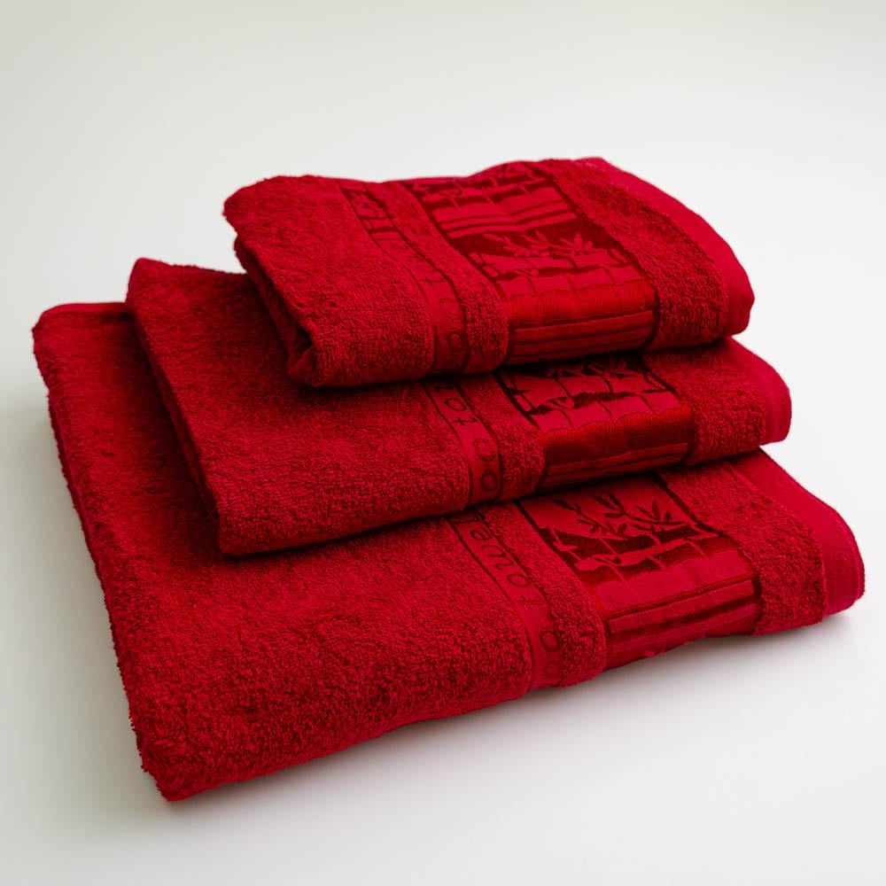 Набор махровых полотенец GM Textile BambooN 450 г/м2 3 шт. Красный (450-k3-BambooN-red)