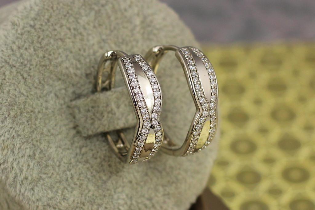 Серьги кольца Xuping Jewelry Песочные часы 2,2 см Серебристый (2147775740)