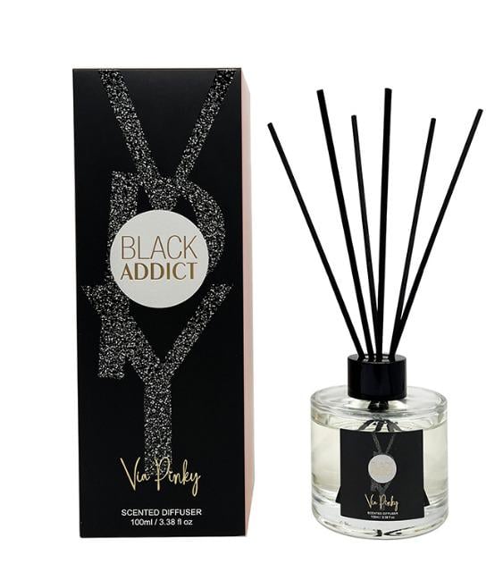 Ароматичний дифузор з тростинними паличками VIA Pinky Black ADDICT 100 мл (VP8013) - фото 1 Ароматичний дифузор з тростинними паличками VIA Pinky Black ADDICT 100 мл (VP8013) - фото 1