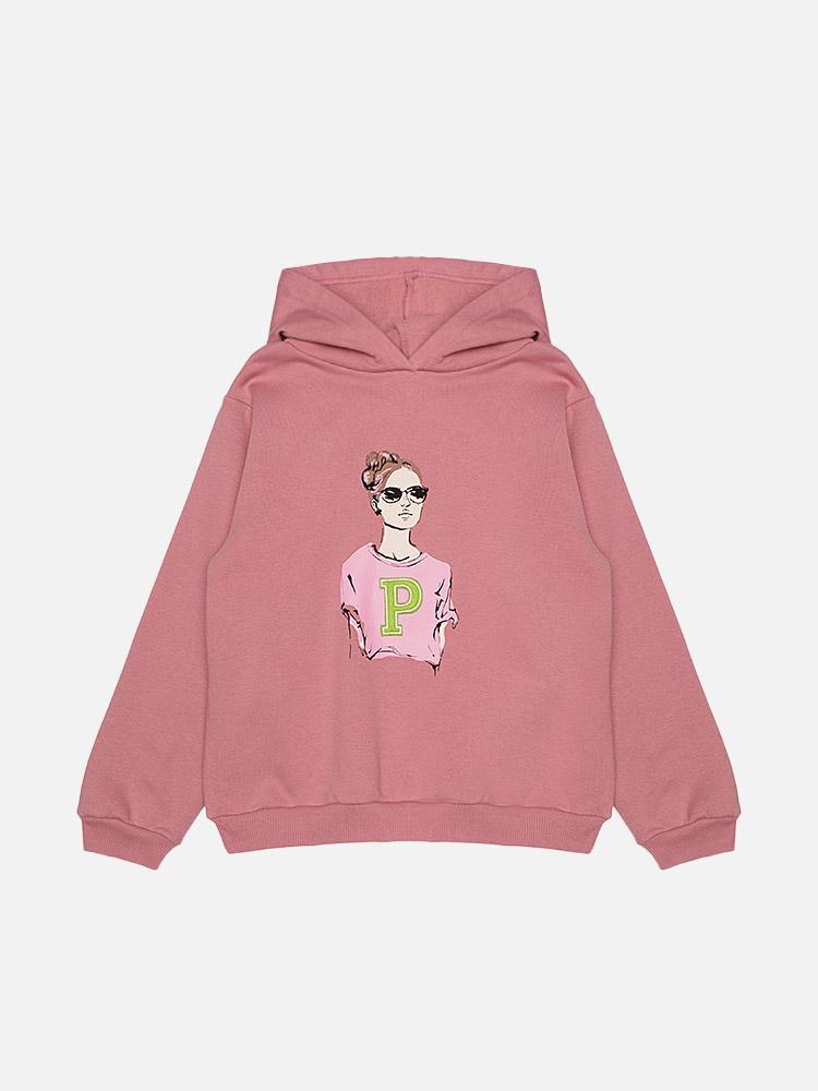 Худи для девочки 158 см Пудровый (SKT000932475)