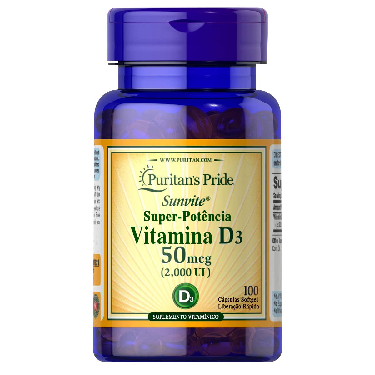 Витамин D3 Puritan's Pride Vitamin D3 2000iu 100 порций