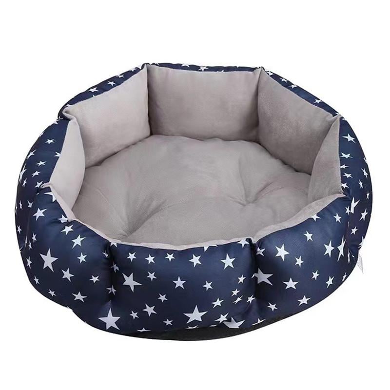 Лежак для тварин Lesko SY-2022-1208 Stars круглий L Blue (24366517)