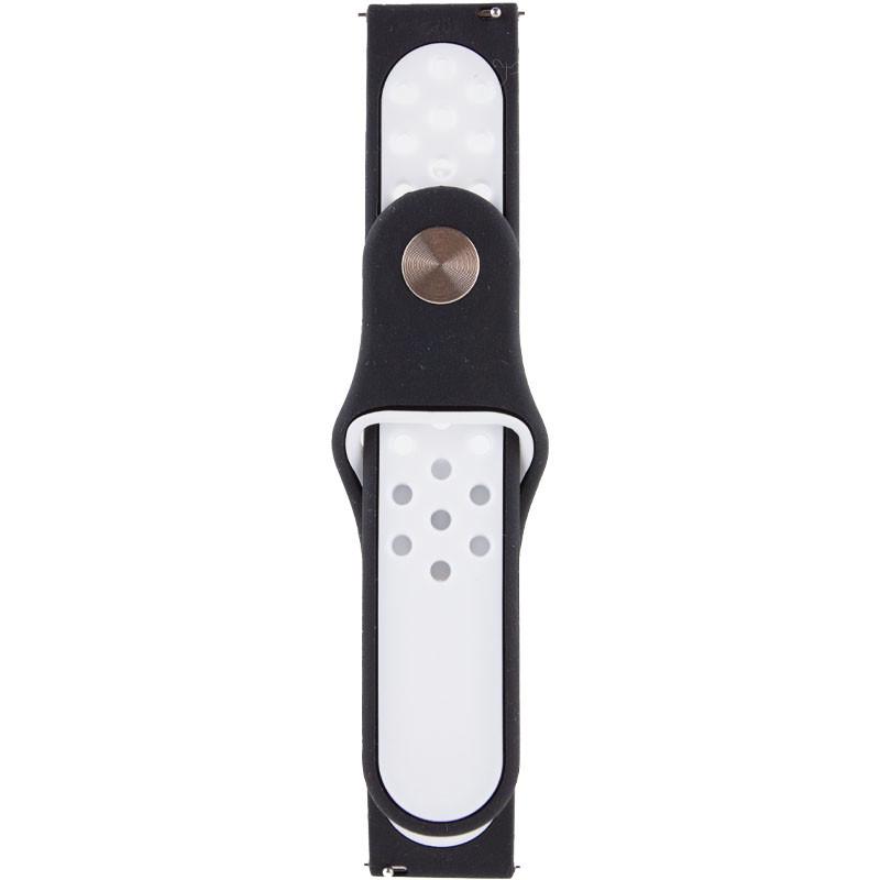 Ремешок силиконовый Sport Nike+ для Xiaomi Amazfit/Samsung 20 мм Black/White (00000036445_5)