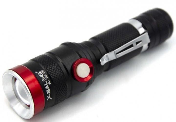 Фонарь ручной аккумуляторный X-Balog BL-736 T6 Zoom Black/Red (15467534)