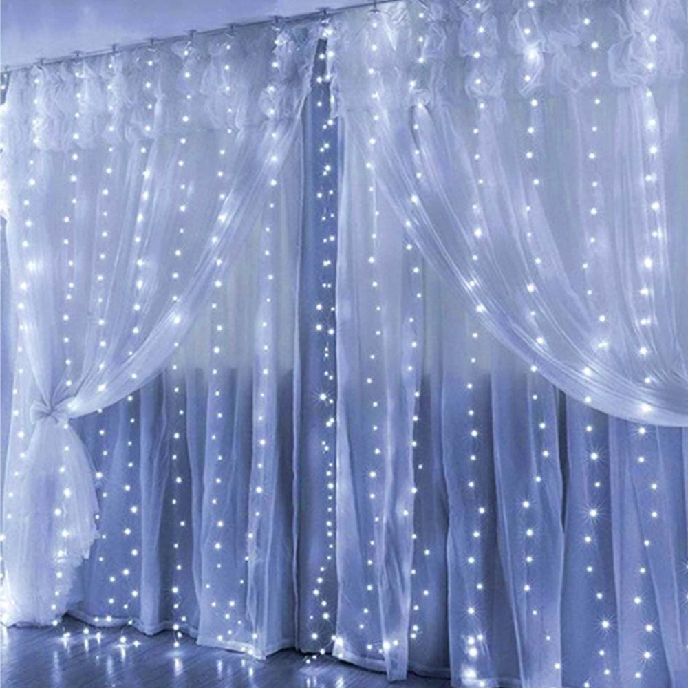 Гирлянда штора Роса от USB и батареек с пультом прозрачная жилка 3x2 м Холодный белый - фото 5 Гирлянда штора Роса от USB и батареек с пультом прозрачная жилка 3x2 м Холодный белый - фото 5