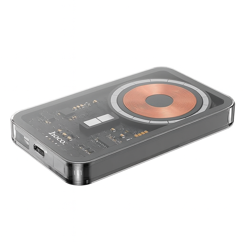 Повербанк Hoco Ice Crystal magnetic fast charging Q14 5000 mAh Type-C QC/PD 20W 3 A Black (588011)