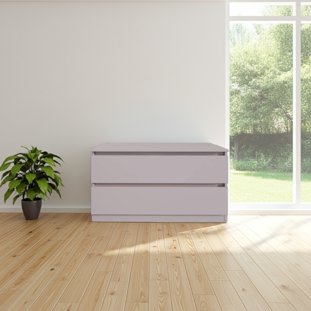 Комод MEBEX на 2 ящика 100х40х54,4 см Серый светлый (VM2B1000LG) - фото 3 Комод MEBEX на 2 ящика 100х40х54,4 см Серый светлый (VM2B1000LG) - фото 3