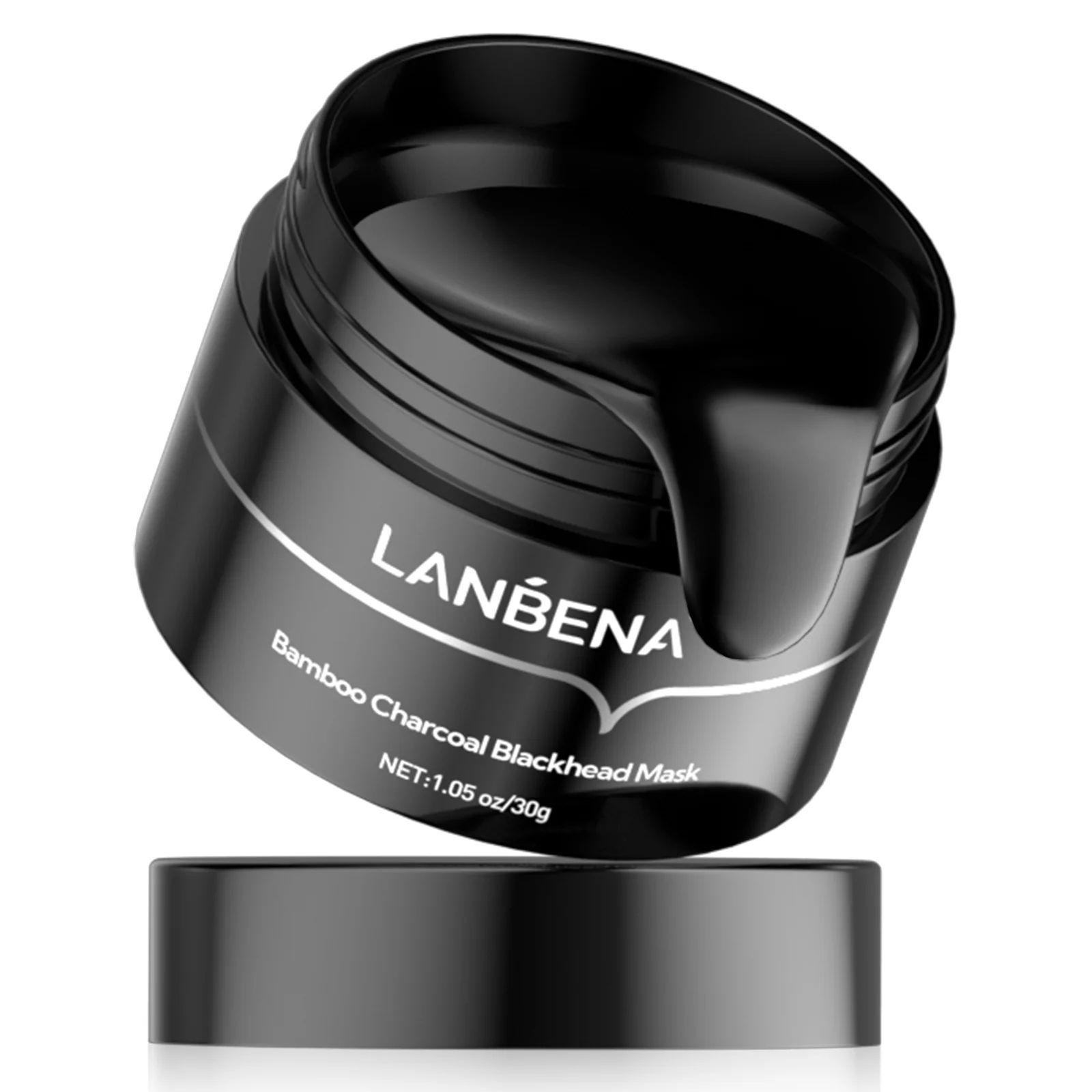 Маска для обличчя від чорних крапок Lanbena Upgraded 2.0 Bamboo Charcoal Blackhead Remover Mask 30 г з 60 паперовими смужками