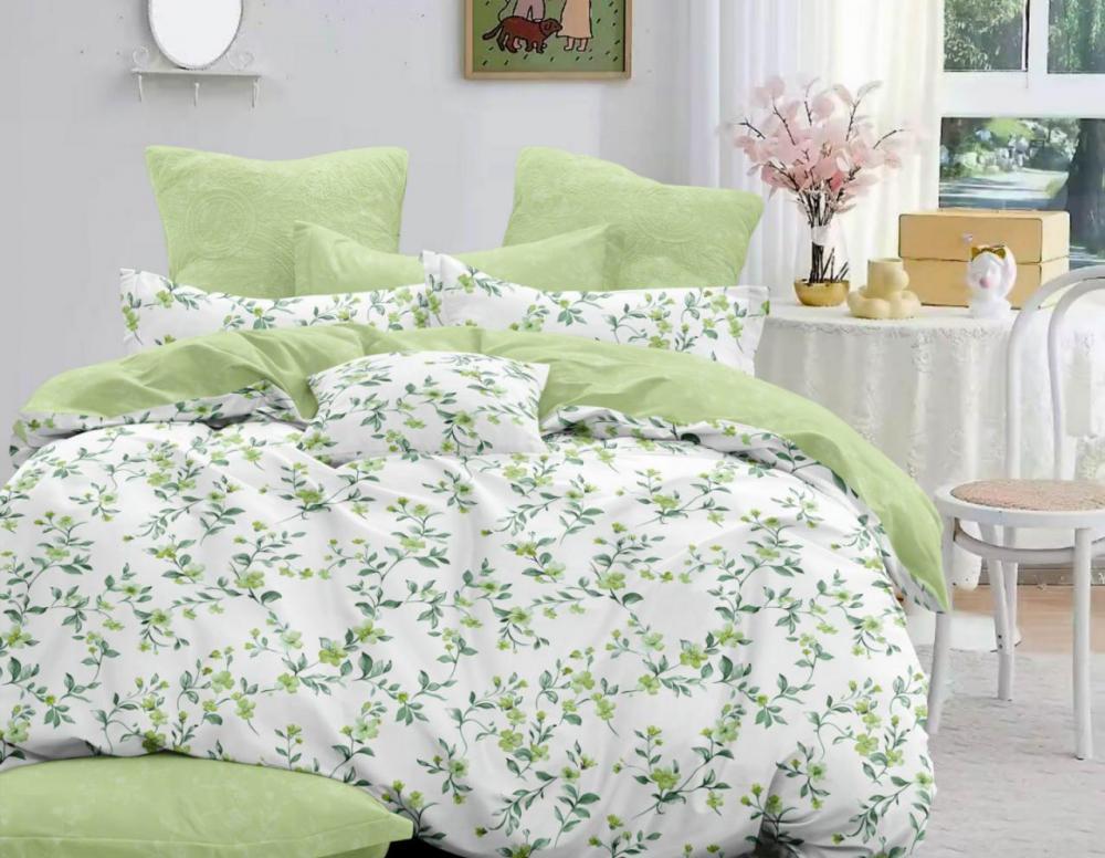 Комплект постельного белья на резинке Диана ранфорс двуспальный/наволочки 50х70/70x70 см (8941)