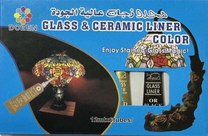 Краски линеры Dozen для стекла и керамики 6 цветов по 12 мл - фото 5 Краски линеры Dozen для стекла и керамики 6 цветов по 12 мл - фото 5