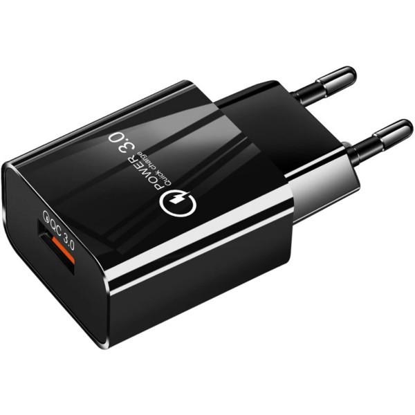 Зарядное устройство сетевое 18W QC 3.0 Черный (B00762)