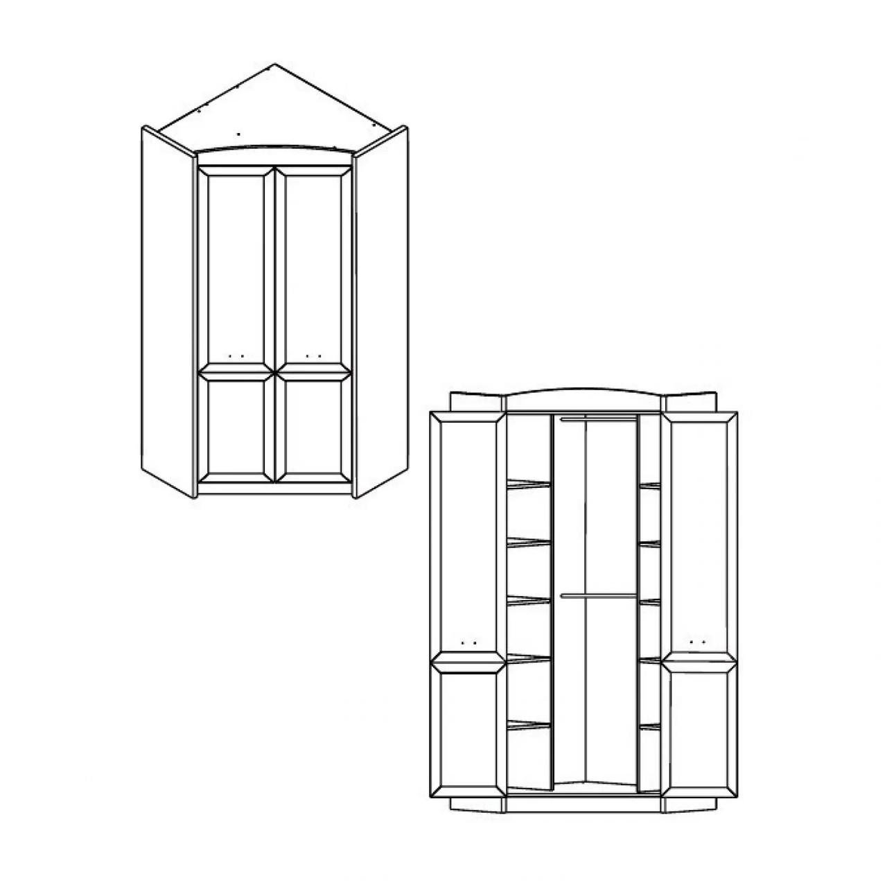 Шафа кутова Гербор Салерно SZFN2D Білий (GRB-1431) - фото 3 Шафа кутова Гербор Салерно SZFN2D Білий (GRB-1431) - фото 3