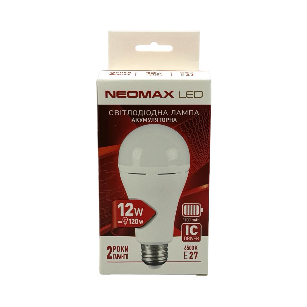 Лампа аккумуляторная Neomax LED 12W E27 6500K 1200mA A80 (NX12E-C27)