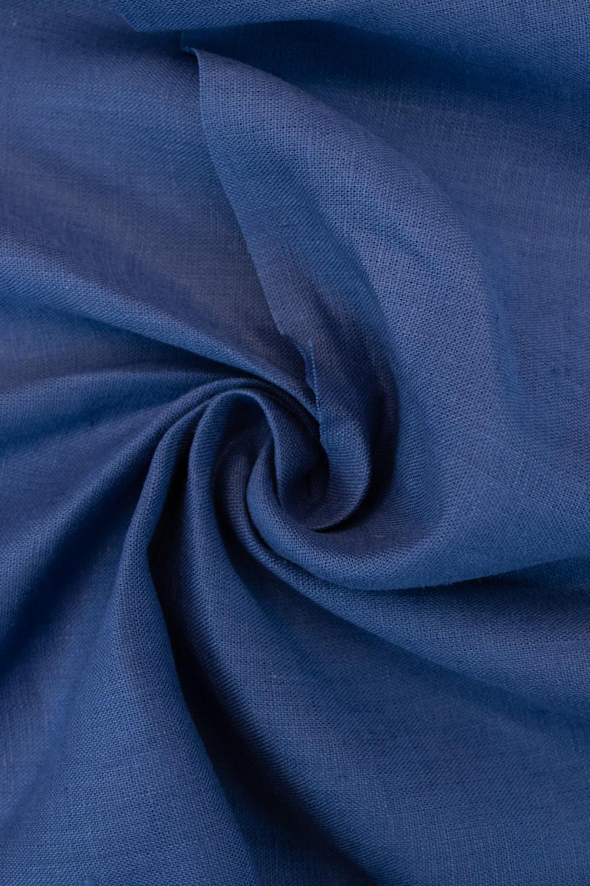 Тканина напівльон сорочка 00с34 120 г/м2 колір 369 Dark Blue 19-4035 TCX 50% льон 50% бавовна Електрик (OBR236_369)