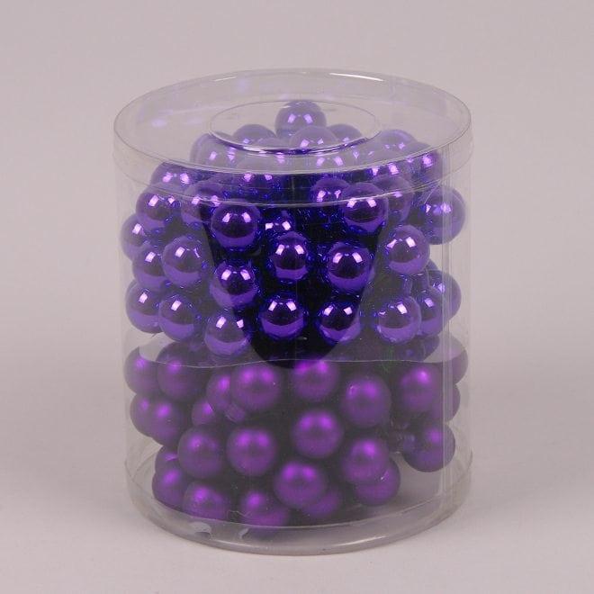 Набор стеклянных шариков на елку 2,5 см 12 пучков-144 шарика Фиолетовый (40248)