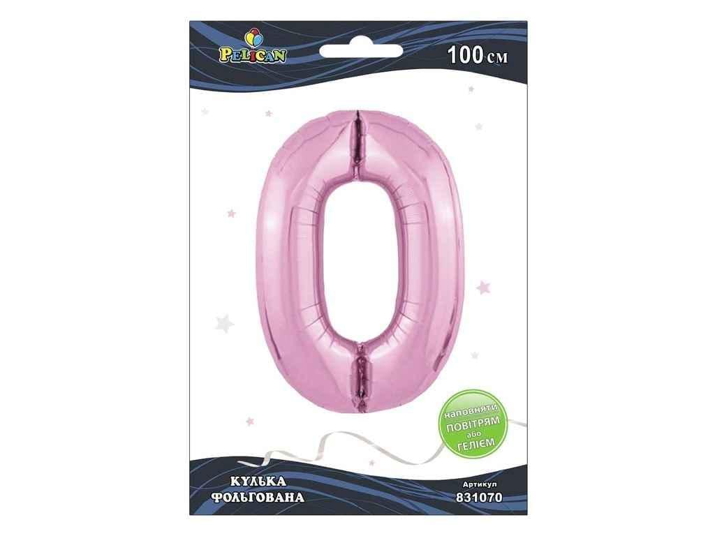 Цифра фольгированная PElican 0 100 см Розовый (831070)