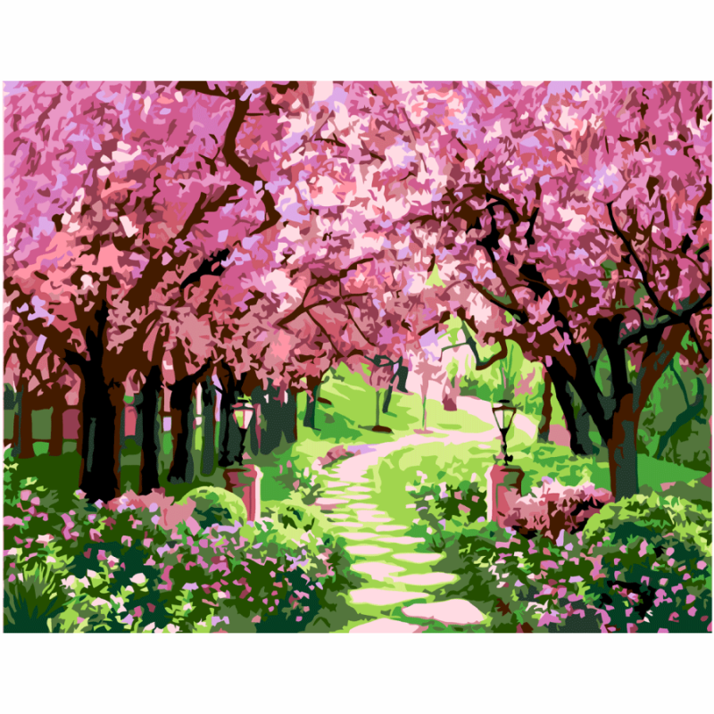 Картина по номерам Rosa Вишневый сад 35х45 см (Az-258589)