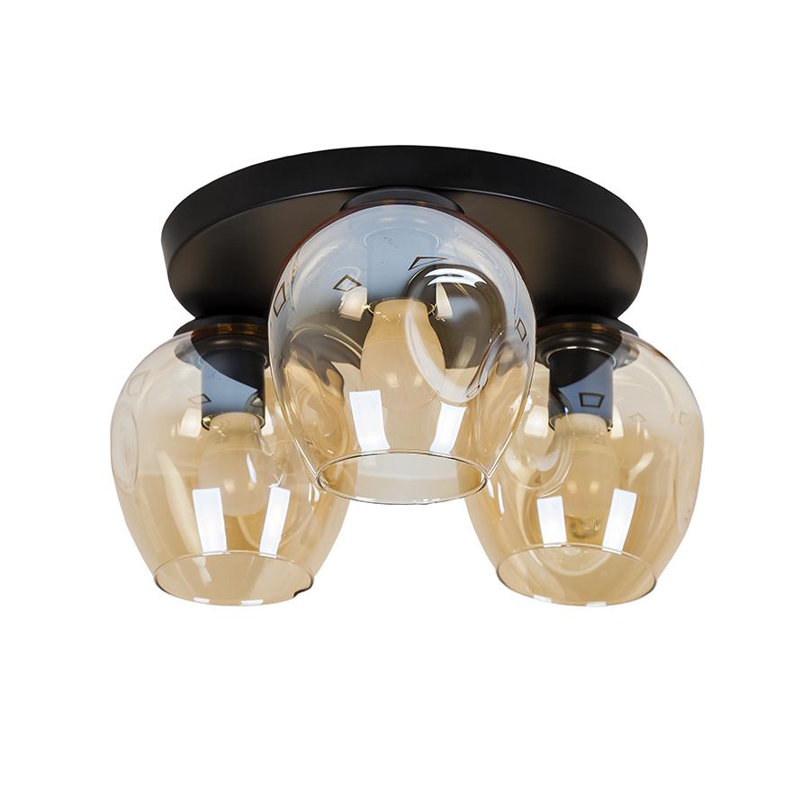 Люстра стельова Lighthouse LS-18142F-3 BK+BR 300 Чорний/Коричневий