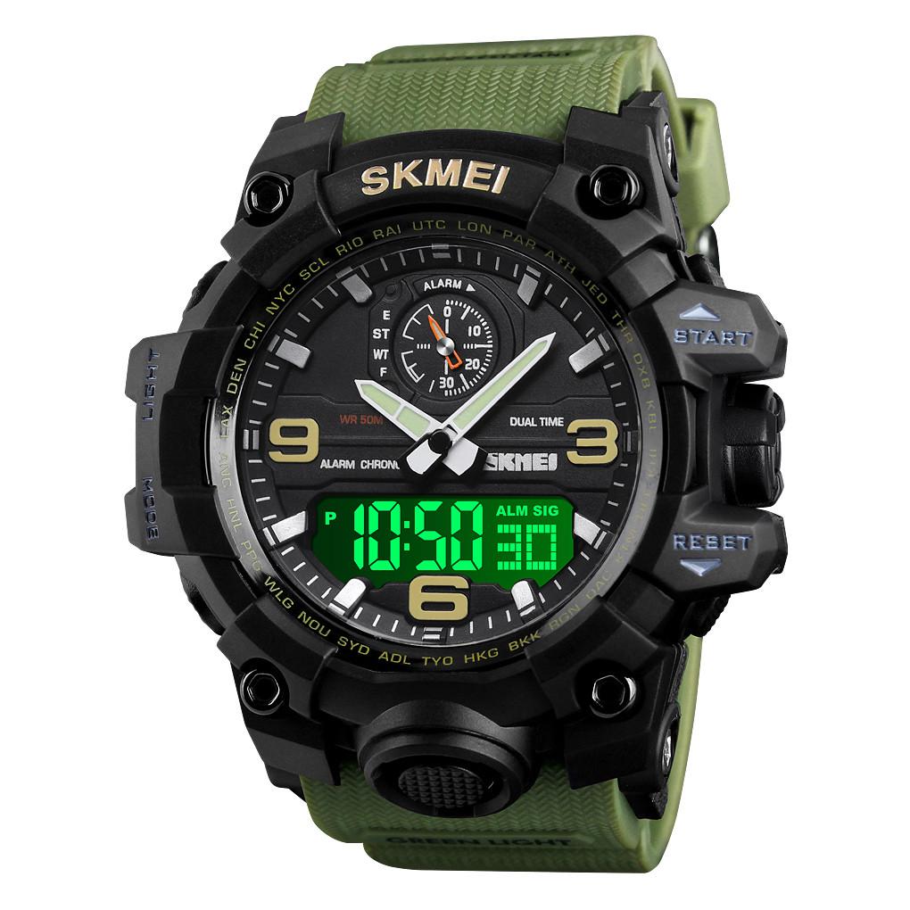 Годинник наручний чоловічий Skmei 1586 Army Green (17157)