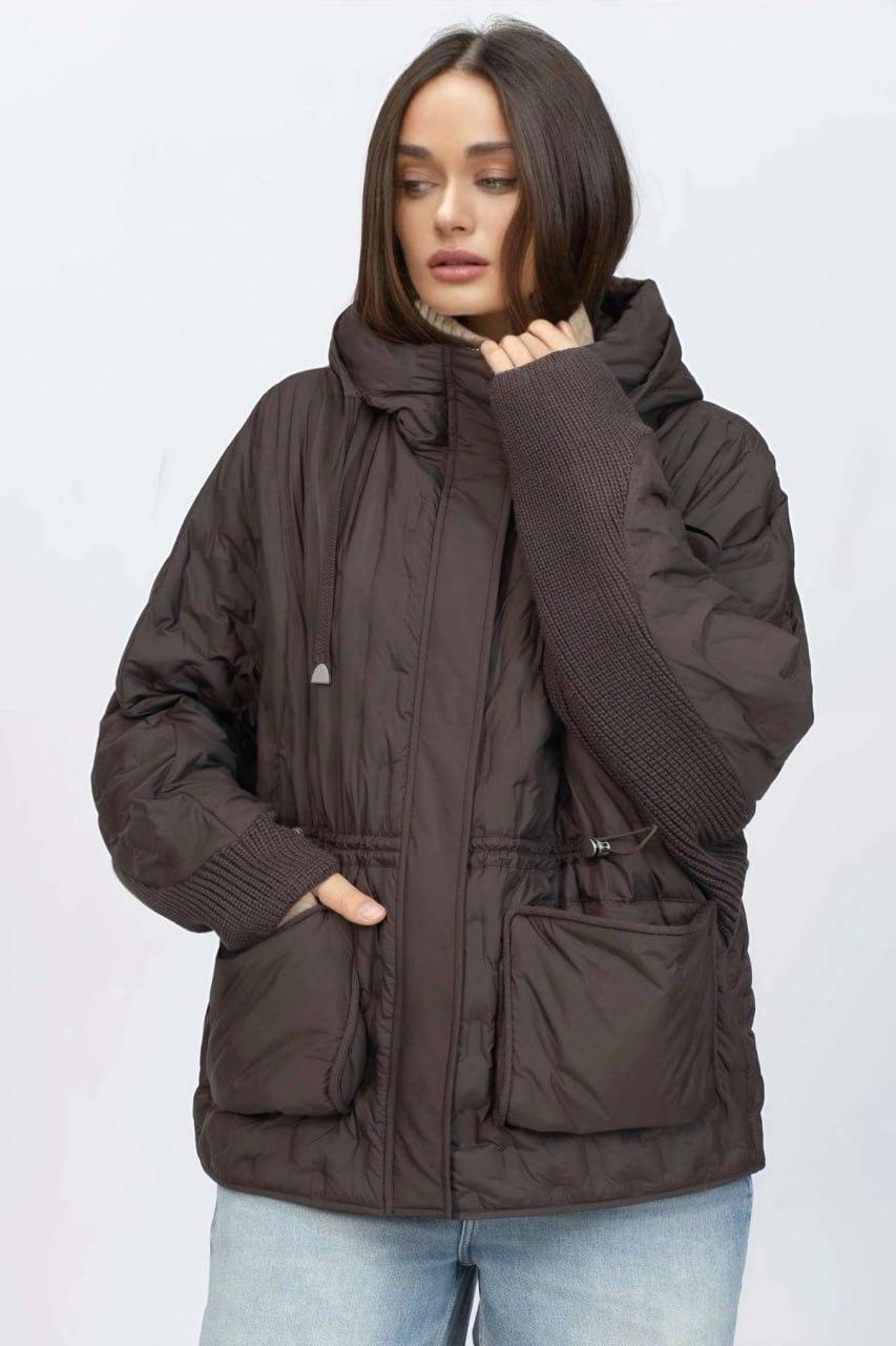 Куртка-автоледи женская oversize 3XL Шоколадный (33242865)