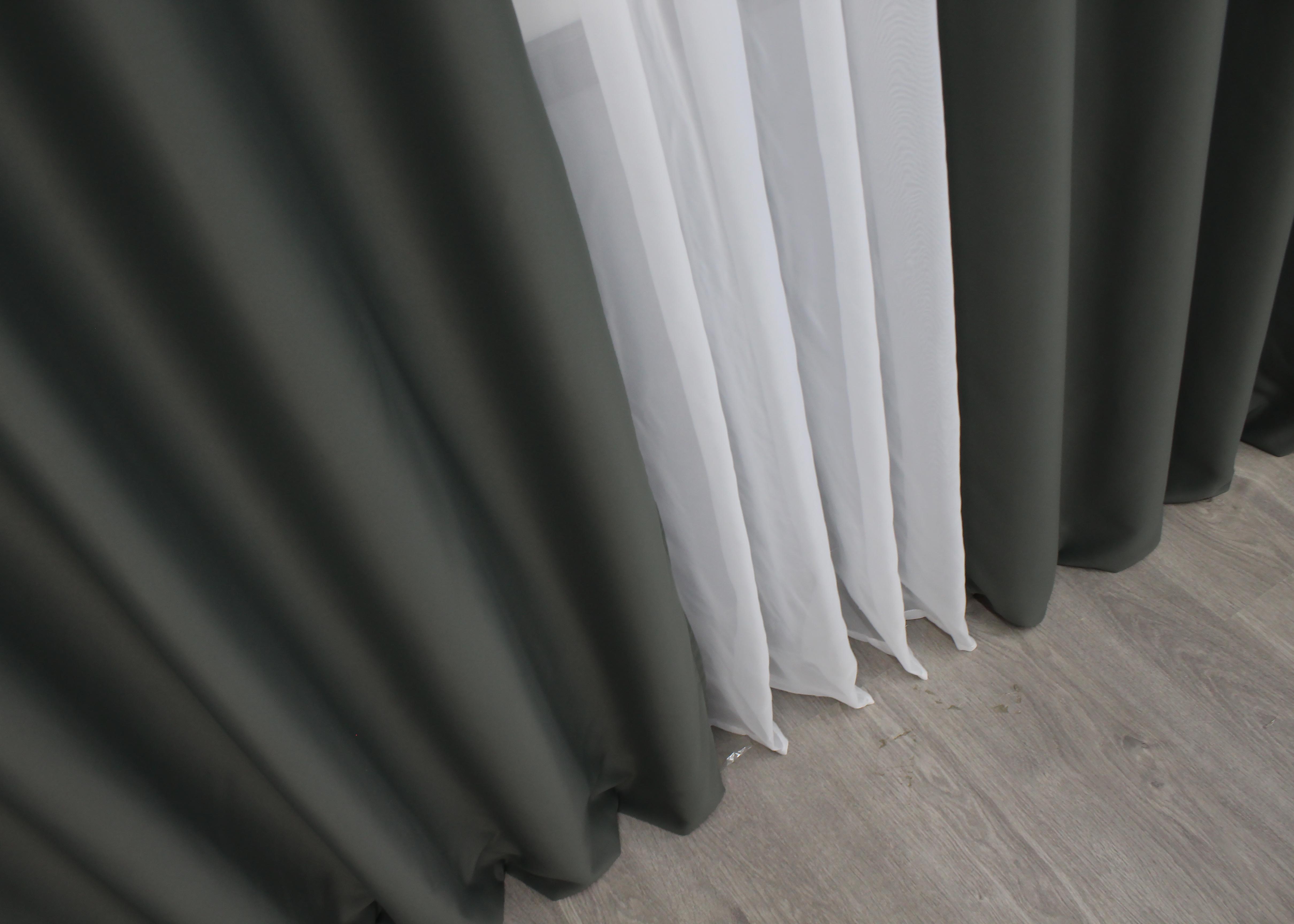 Комплект штор на люверсах VR-Textil Midnight № 1400ш 150х270 см 2 шт. Темно-сірий (37-0140) - фото 8 Комплект штор на люверсах VR-Textil Midnight № 1400ш 150х270 см 2 шт. Темно-сірий (37-0140) - фото 8