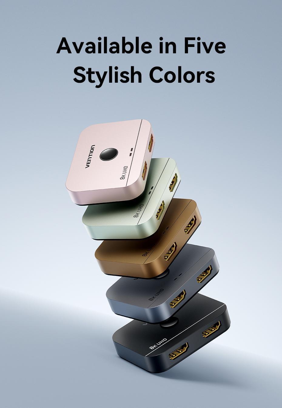 Перемикач Vention HDMI 8K 60Hz 4K 120Hz HDMI 2.1 двонаправлений HDR алюмінієвий Чорний (AKPB0) - фото 17 Перемикач Vention HDMI 8K 60Hz 4K 120Hz HDMI 2.1 двонаправлений HDR алюмінієвий Чорний (AKPB0) - фото 17