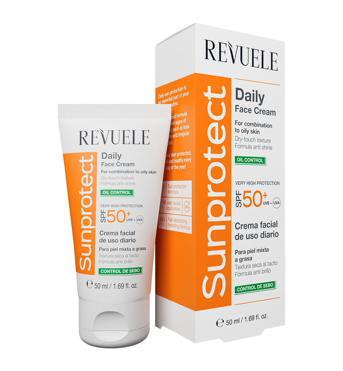 Крем для лица Revuele Sunprotect солнцезащитный Контроль жирности SPF 50+ 50 мл (2389460158)