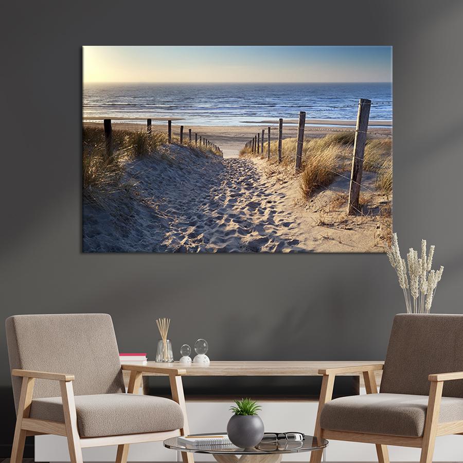 Настінний декор картина на холсті для інтер’єру Спуск на пляж 120x80 см (421-1)