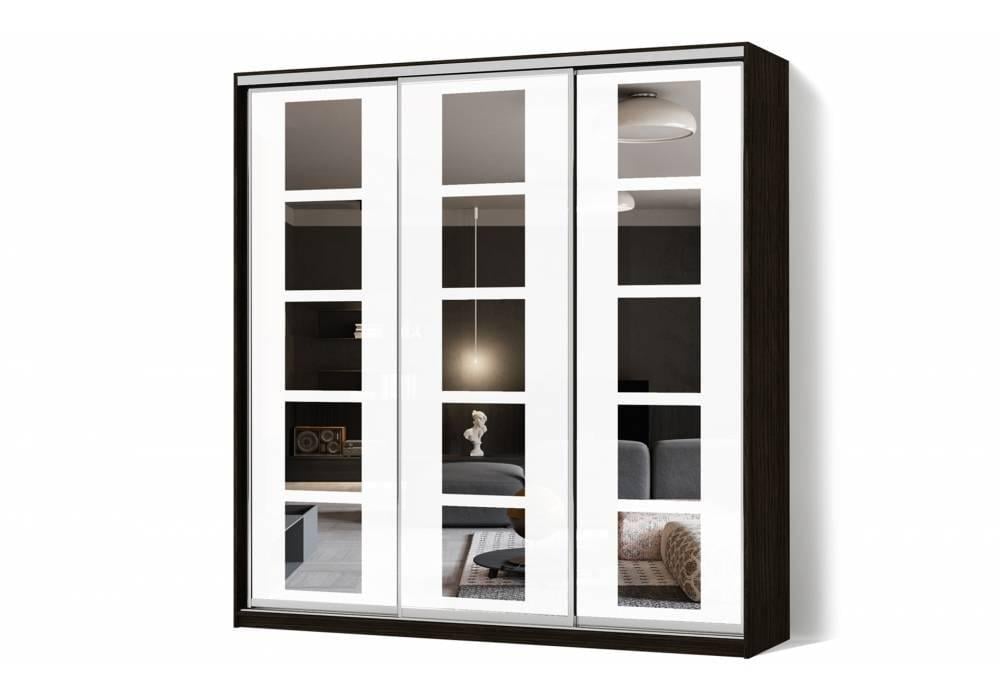 Шафа-купе Luхe 3 двері Піскоструй/Піскоструй/Піскоструй малюнок 58 CLS-III 2100х2100х450 мм Венге магія (40226)