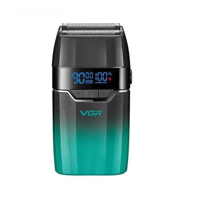 Электробритва аккумуляторная VGR V-308 VG с цифровым LED дисплеем Green/Black (10629)