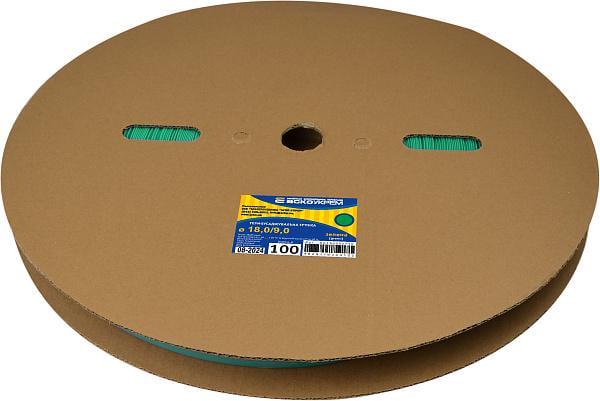 Трубка термоусадочная АСКО-УКРЕМ 18/9 мм 100 м Зеленый (28684749)