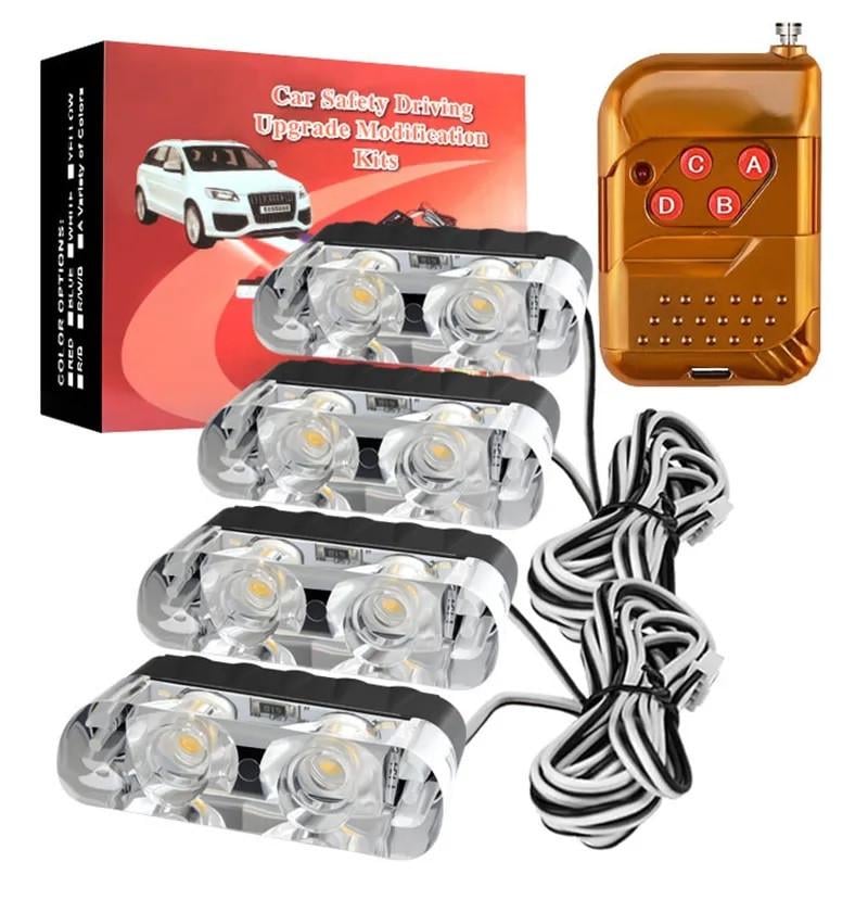 Стробоскоп в решітку радіатора LED 9202 12V з пультом Білий (3955) Стробоскоп в решітку радіатора LED 9202 12V з пультом Білий (3955)