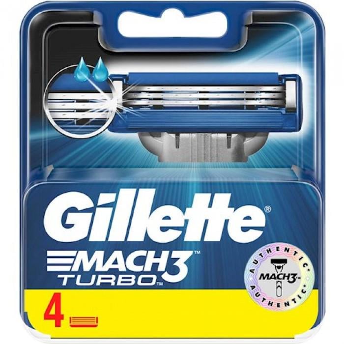 Картриджі змінні для гоління Mach3 чоловічі Gillette Mach 3 Turbo 4 шт.