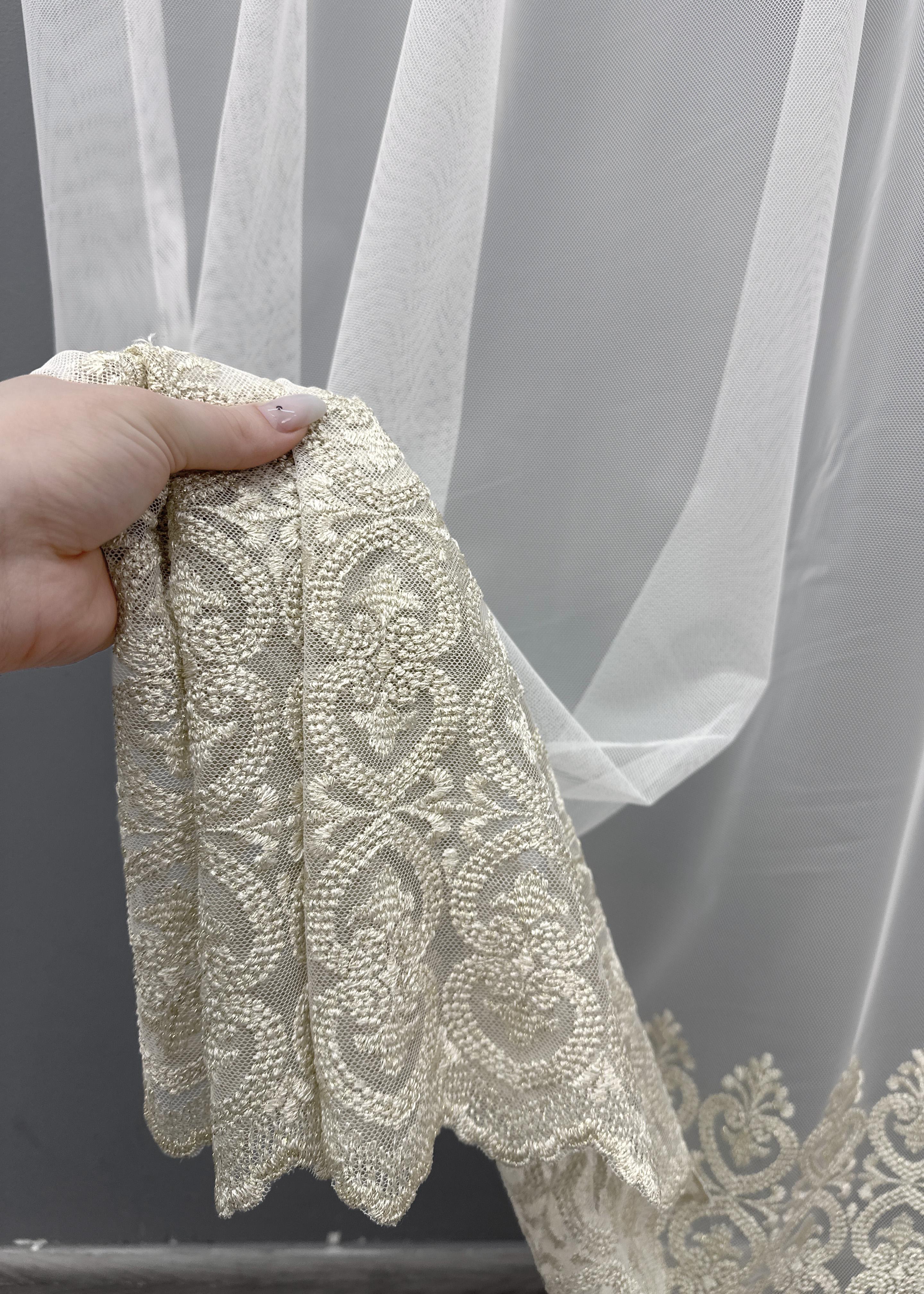 Тюль VR-Textil 1633т Грек-сітка з вишивкою та люрексом 300х270 см Молочний/Бежевий (42-0594) - фото 4 Тюль VR-Textil 1633т Грек-сітка з вишивкою та люрексом 300х270 см Молочний/Бежевий (42-0594) - фото 4