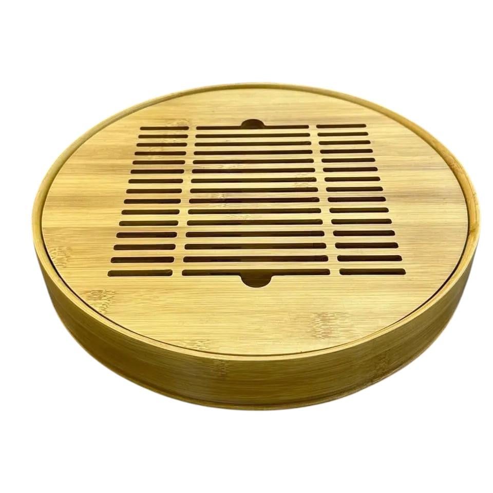 Таця-чабань для чайної церемонії Райз дерев'яна кругла 25х5 см (OS-T0511) Таця-чабань для чайної церемонії Райз дерев'яна кругла 25х5 см (OS-T0511)