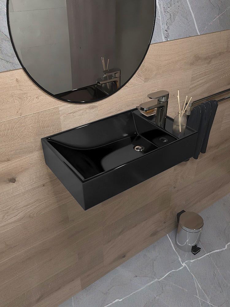 Умивальник підвісний Status Geber Black (589) - фото 1 Умивальник підвісний Status Geber Black (589) - фото 1