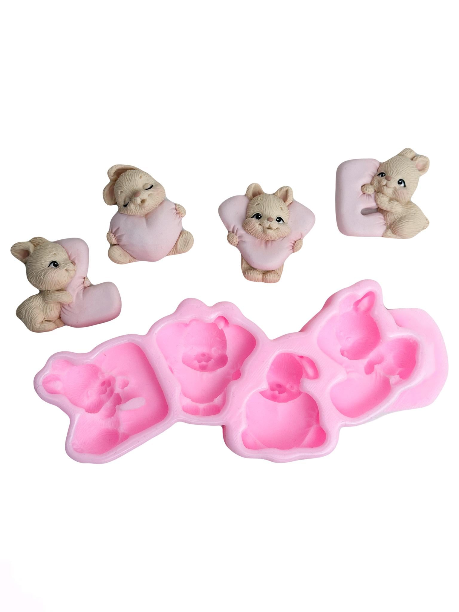 Кондитерский молд силиконовый Зайки love конфеты (12069)