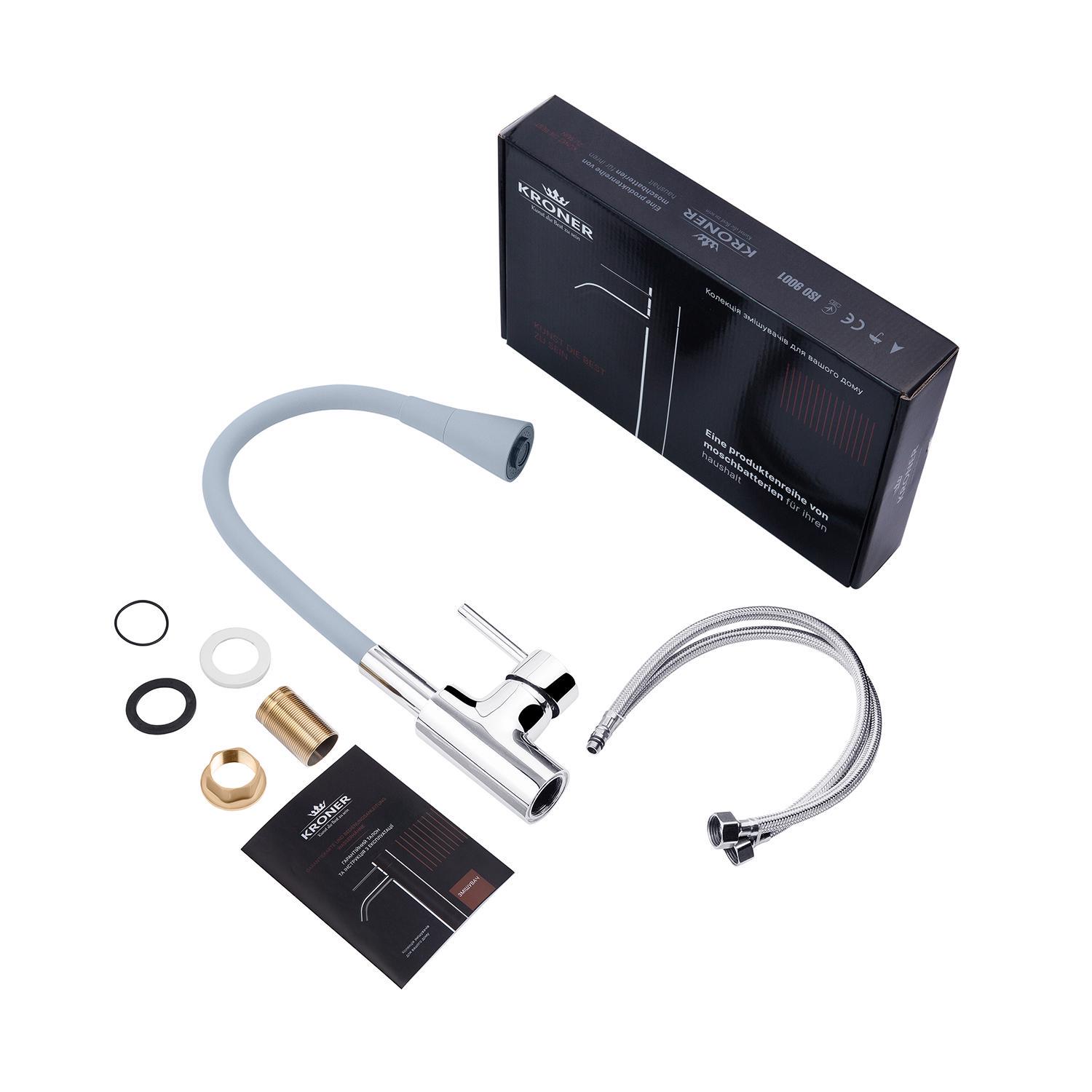 Змішувач для кухні Kroner KRM Küche C031GRA CV024336 (38090) - фото 3 Змішувач для кухні Kroner KRM Küche C031GRA CV024336 (38090) - фото 3