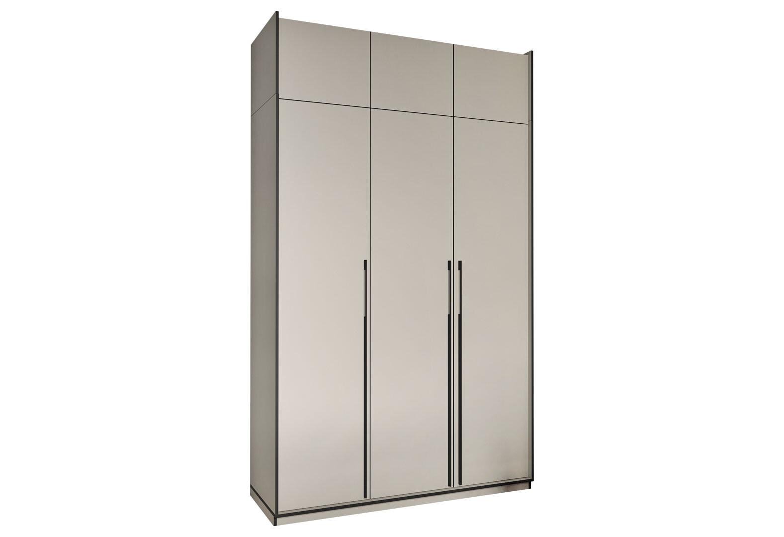 Шафа Moreli Ramo R-0016 3-дверна зі штангою/полками та антресоллю 149 см Кашемір (111585)