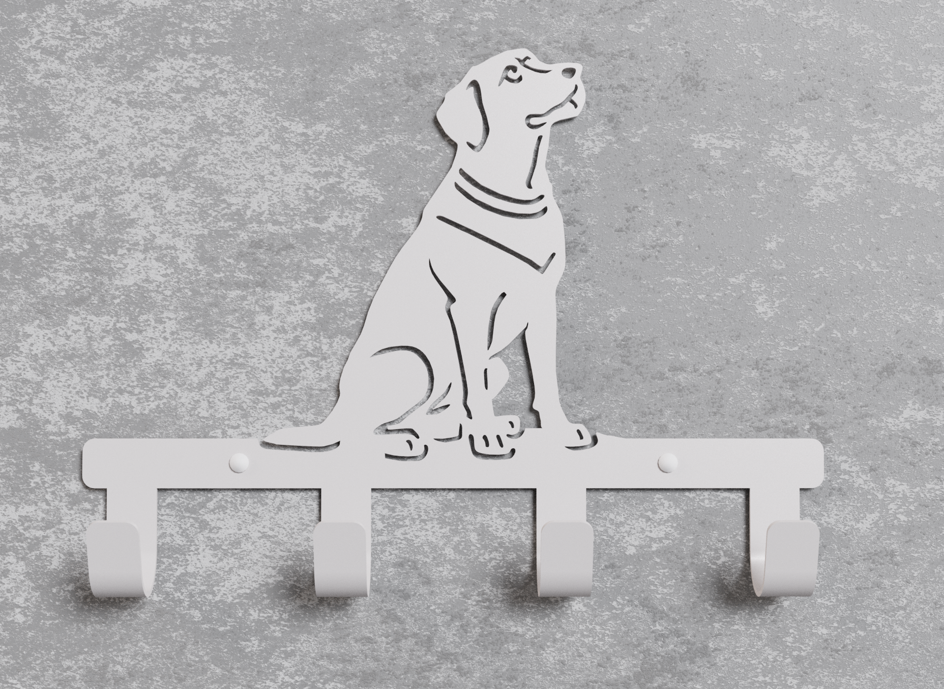 Вешалка настенная Loft-Craft Лабрадор из металла Белый (AM-010-wh)