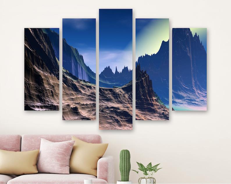 Модульная картина на холсте из пяти частей KIL Art Острые скалы 112x68 см (M51_M_508)